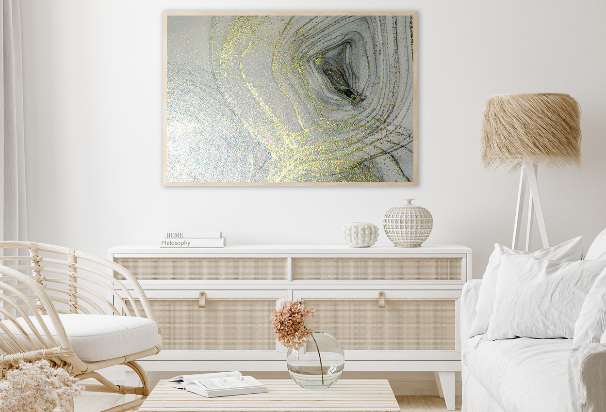 Gray & Gold Abstract Design Home Decor Premium Quality Poster Print Choose Your Sizes