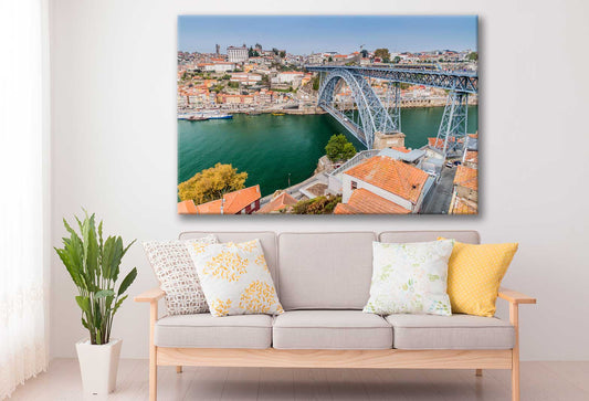 Bella Home Dom Luis Bridge & The Old Town Print Canvas Ready to hang