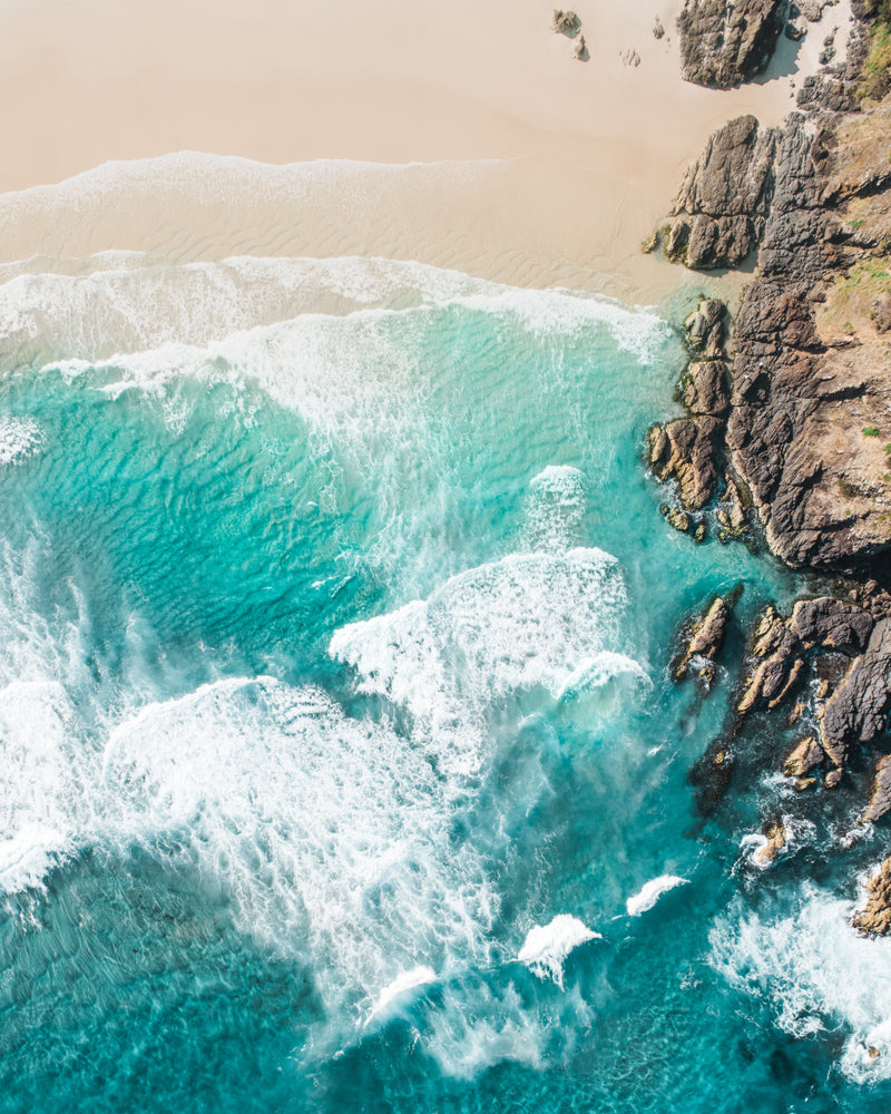 Rocks & Beach Aerial View Photograph Print 100% Australian Made