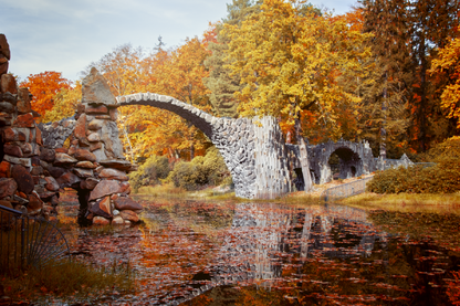 Bridge & Autumn Trees View Photograph Print 100% Australian Made