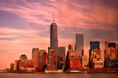 New York City Lake View Sunset Photograph Print 100% Australian Made