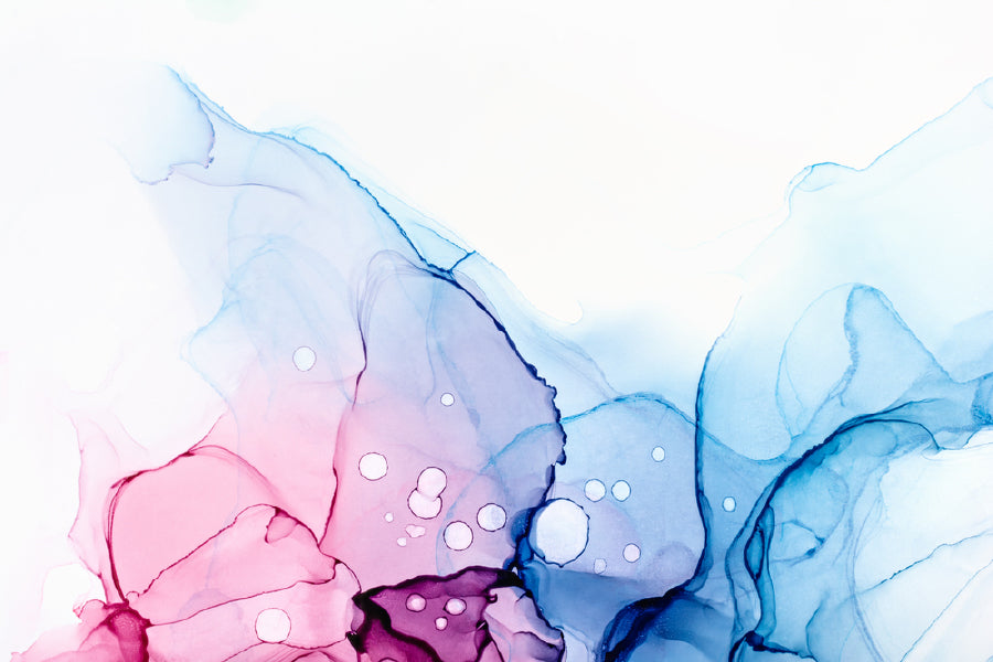 White Pink & Blue Abstract Design Print 100% Australian Made