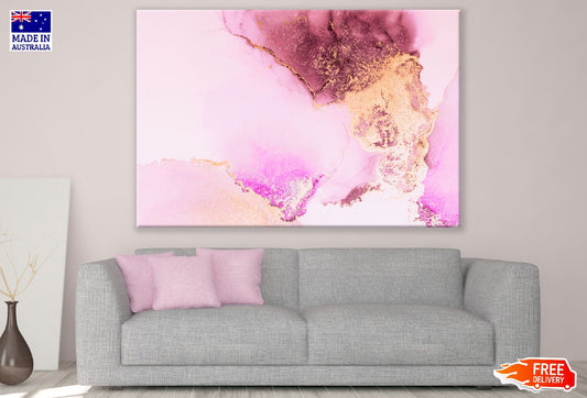 Maroon Pink & Gold Abstract Design Print 100% Australian Made