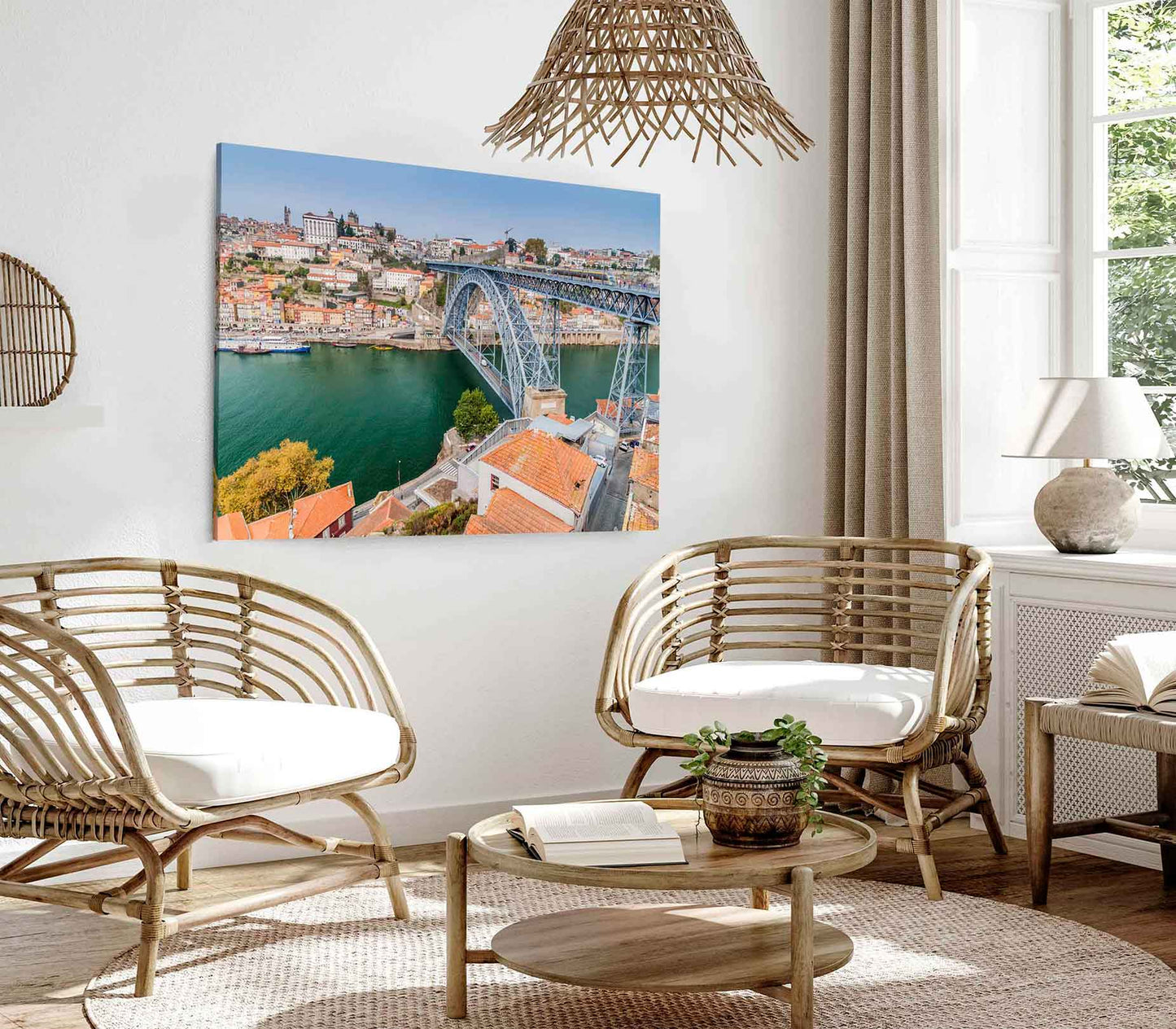 Bella Home Dom Luis Bridge & The Old Town Print Canvas Ready to hang