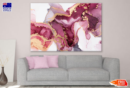 Red and Gold Abstract Design Print 100% Australian Made