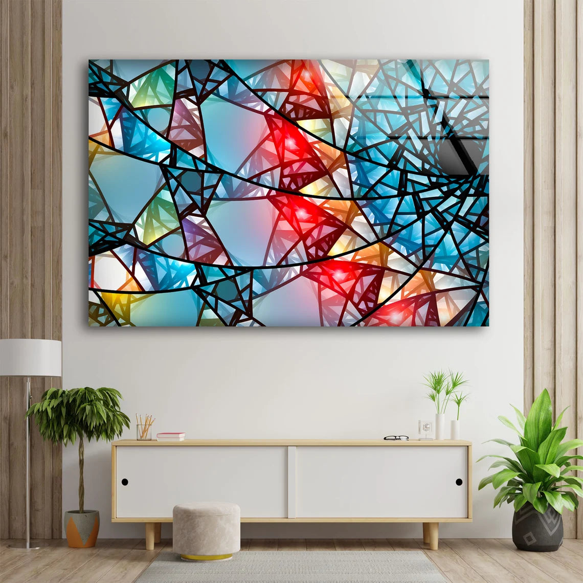 Colorful Abstract Design Acrylic Glass Print Tempered Glass Wall Art 100% Made in Australia Ready to Hang