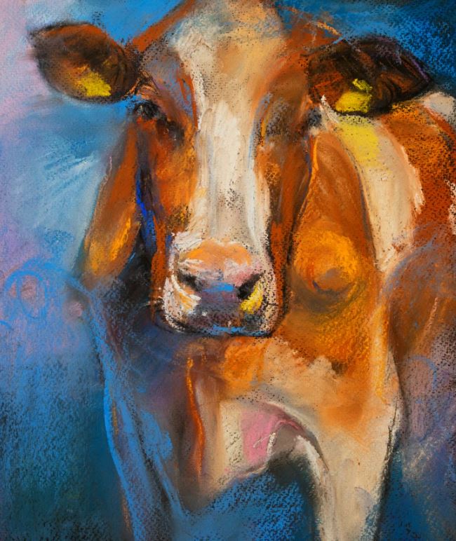 Cow Portrait Oil Painting Home Decor Premium Quality Poster Print Choose Your Sizes