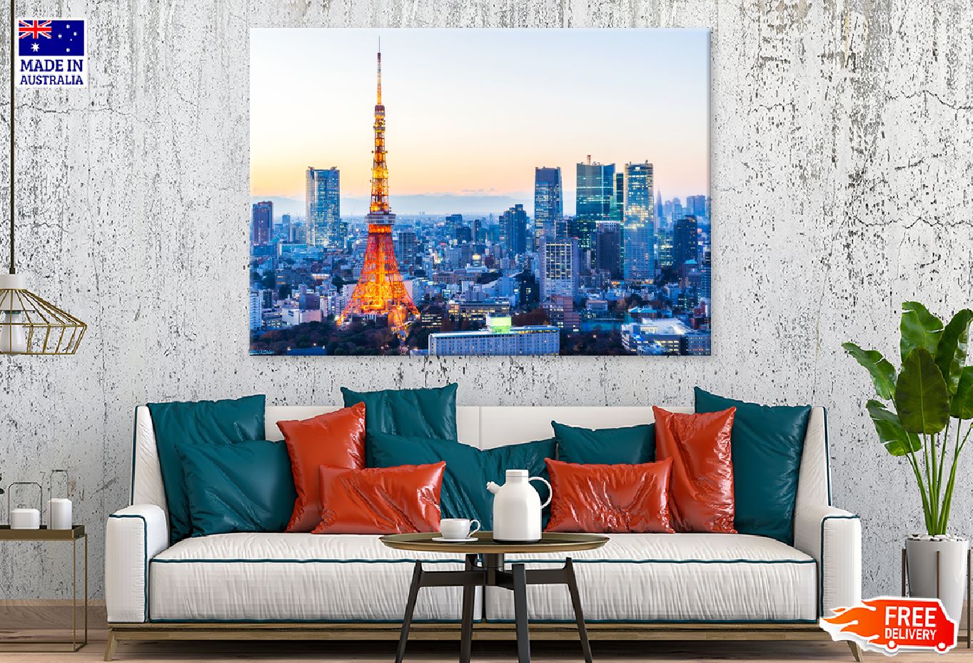 Neon Night Photograph in Hamamatsucho Tokyo Print 100% Australian Made