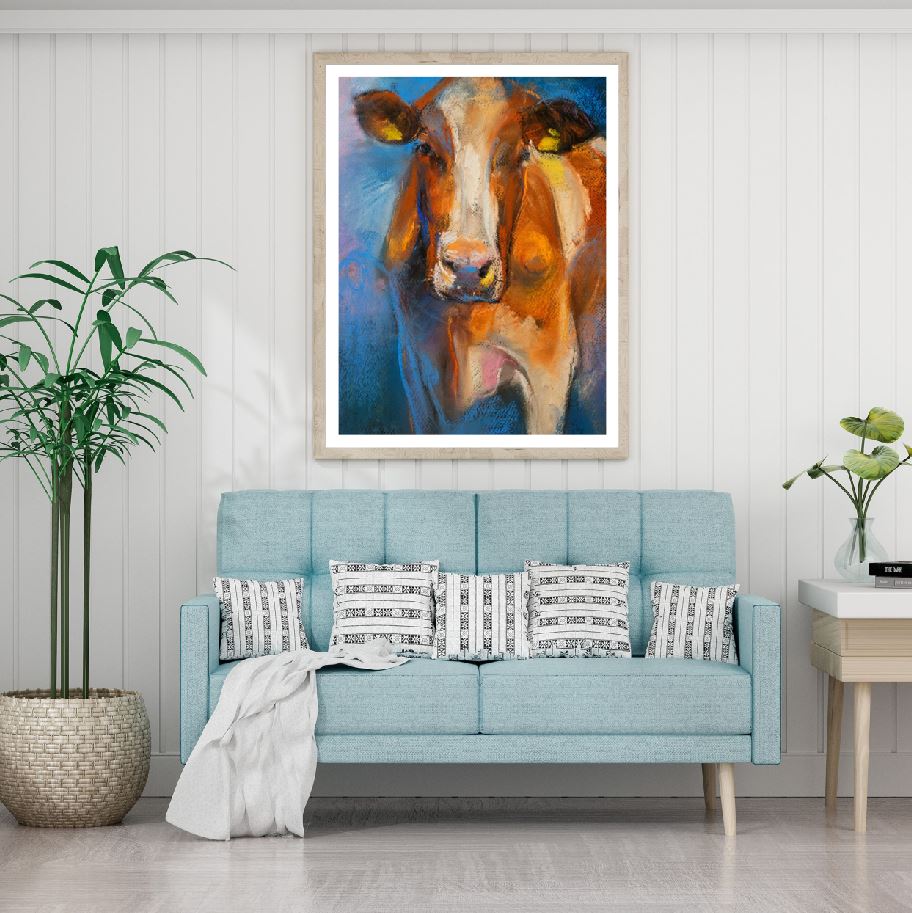 Cow Portrait Oil Painting Home Decor Premium Quality Poster Print Choose Your Sizes