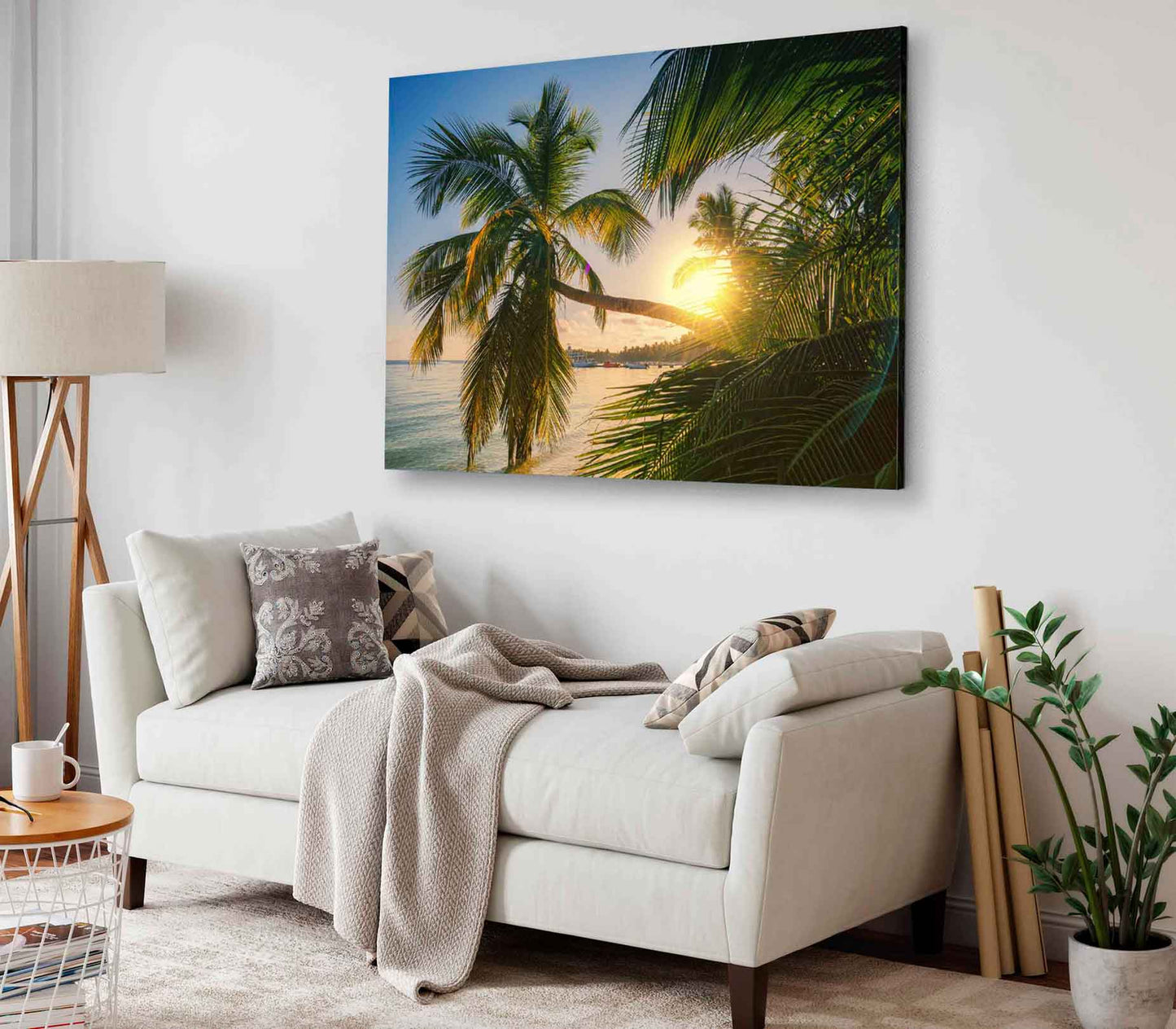 Bella Home Sunrise Shot Of Tropical Island Beach Print Canvas Ready to hang