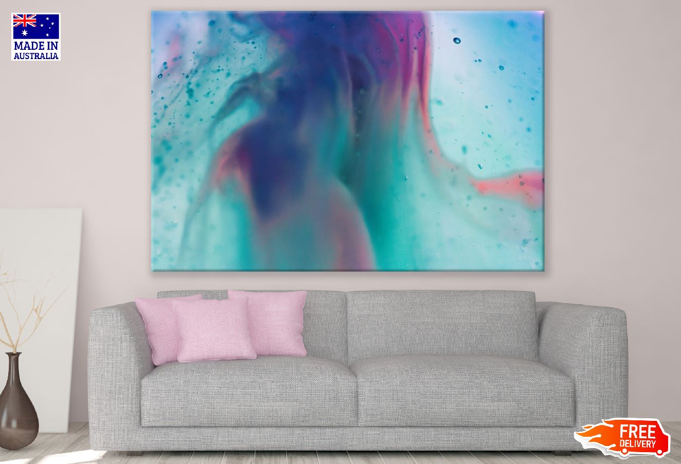 Blue & Purple Abstract Design Print 100% Australian Made