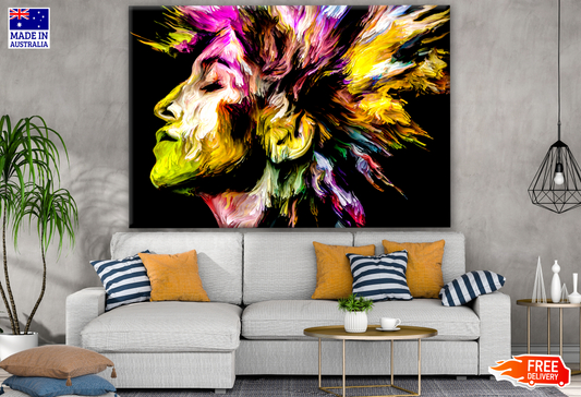 Colourful Woman Portrait Abstract Design Print 100% Australian Made