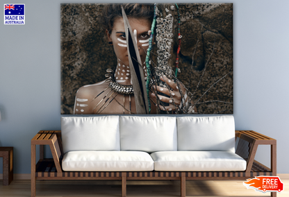 Indian Girl With Ancient Weapons Photograph Print 100% Australian Made