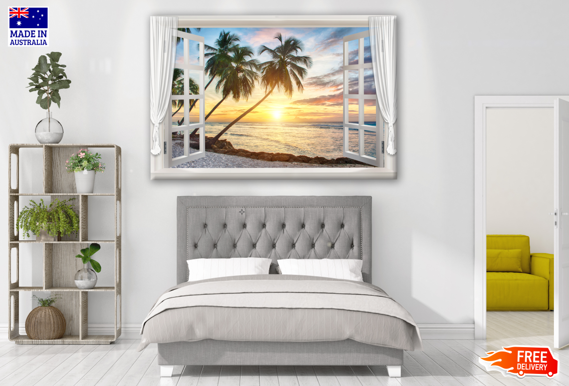 Stunning Beach View from Window Photograph Print 100% Australian Made