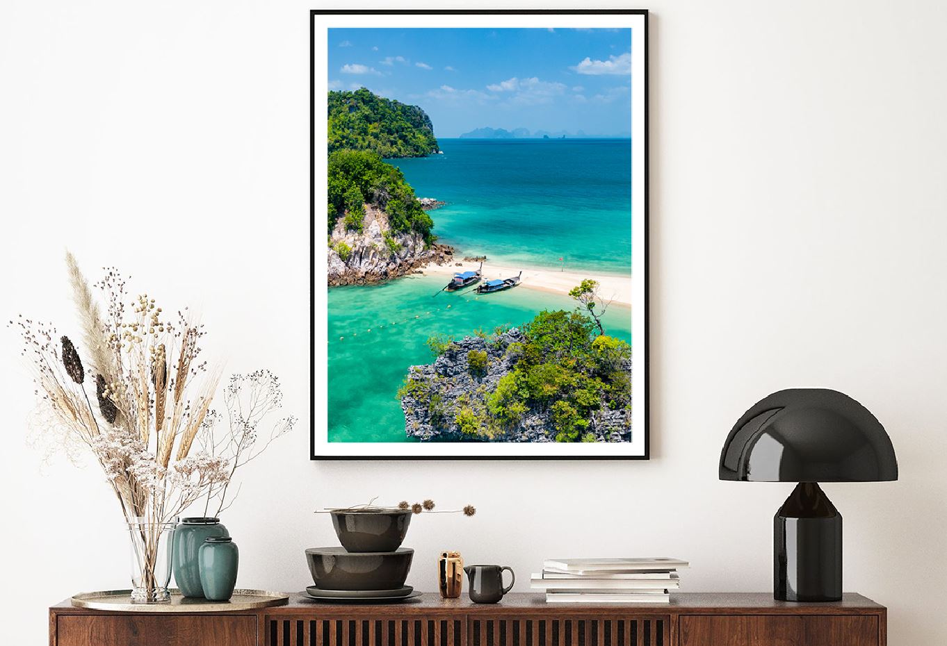 Phakbia Island Sea with Boat View Photograph Home Decor Premium Quality Poster Print Choose Your Sizes