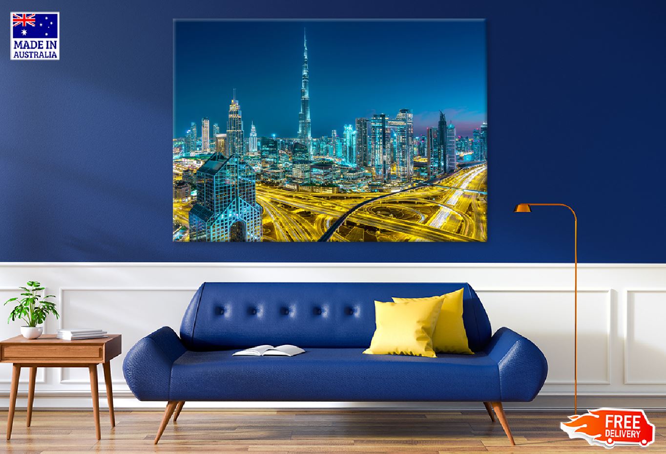 Dubai City Center Buildings Night Photograph Print 100% Australian Made