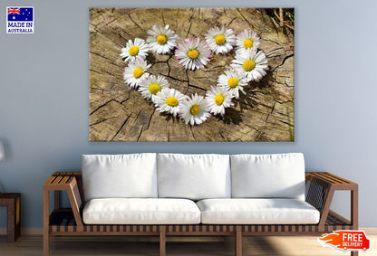 Daisy Flowers Heart Shape Photograph Print 100% Australian Made