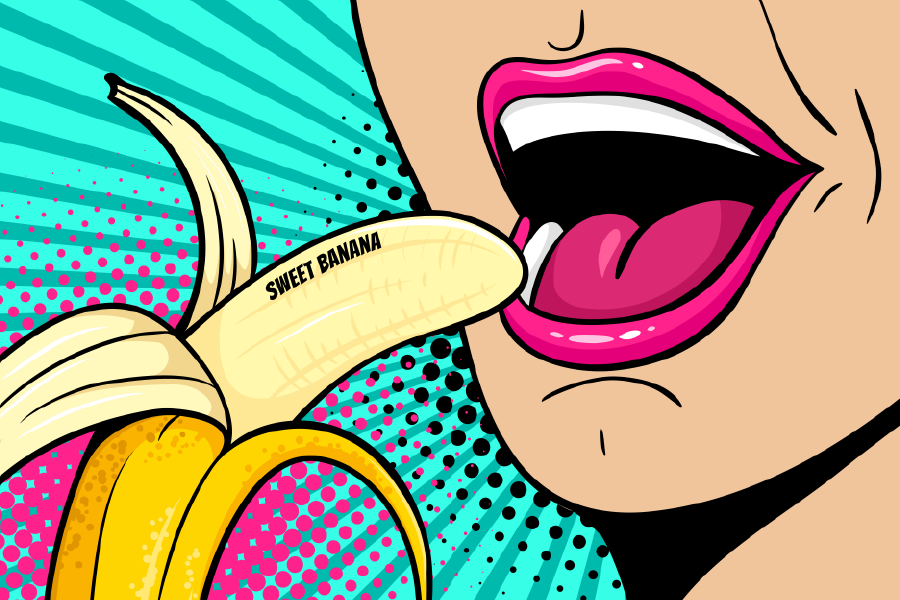 Girl Eating Banana Illustration Print 100% Australian Made