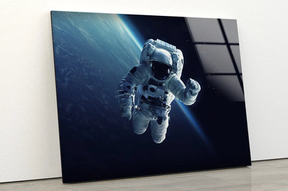 Astronaut in Space Photograph Acrylic Glass Print Tempered Glass Wall Art 100% Made in Australia Ready to Hang