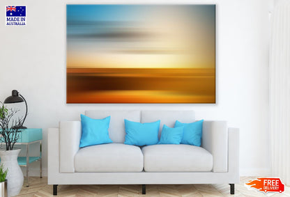 Blue Orange & Grey Digital Abstract Design Print 100% Australian Made