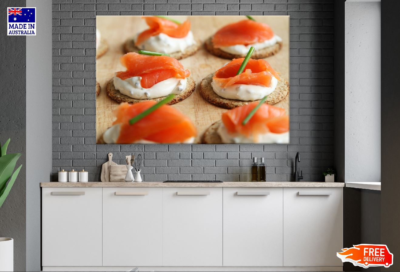 Salmon Canapes Closeup Photograph Print 100% Australian Made