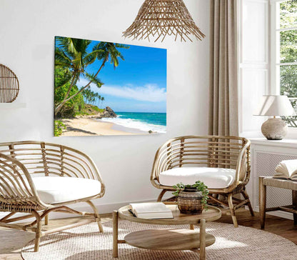 Bella Home Beach Coastal With Palm Trees Print Canvas Ready to hang