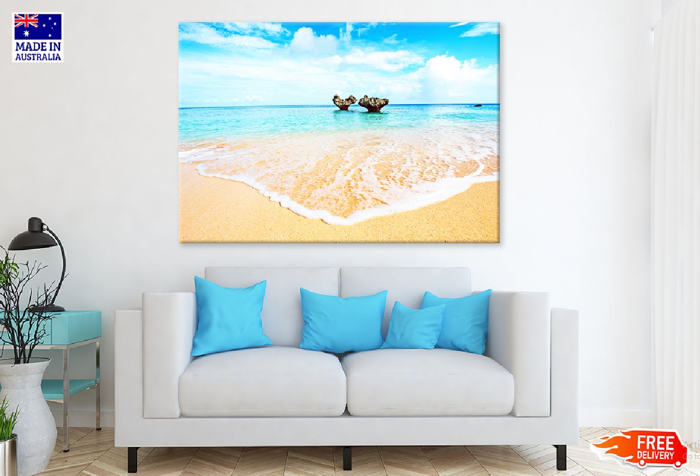 Heart Rock Beach View Photograph Okinawa Print 100% Australian Made