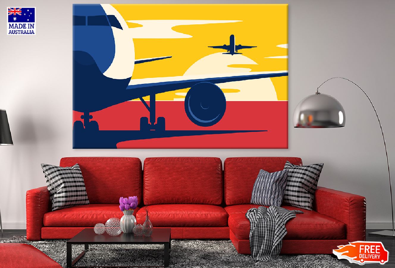 Flights Vector Art Illustration Print 100% Australian Made