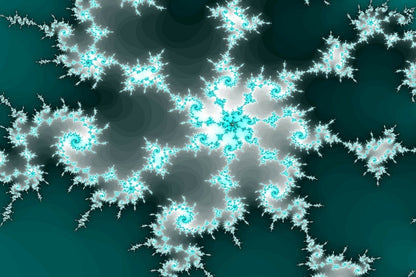 Blue Fractal Spiral Abstract Design Print 100% Australian Made