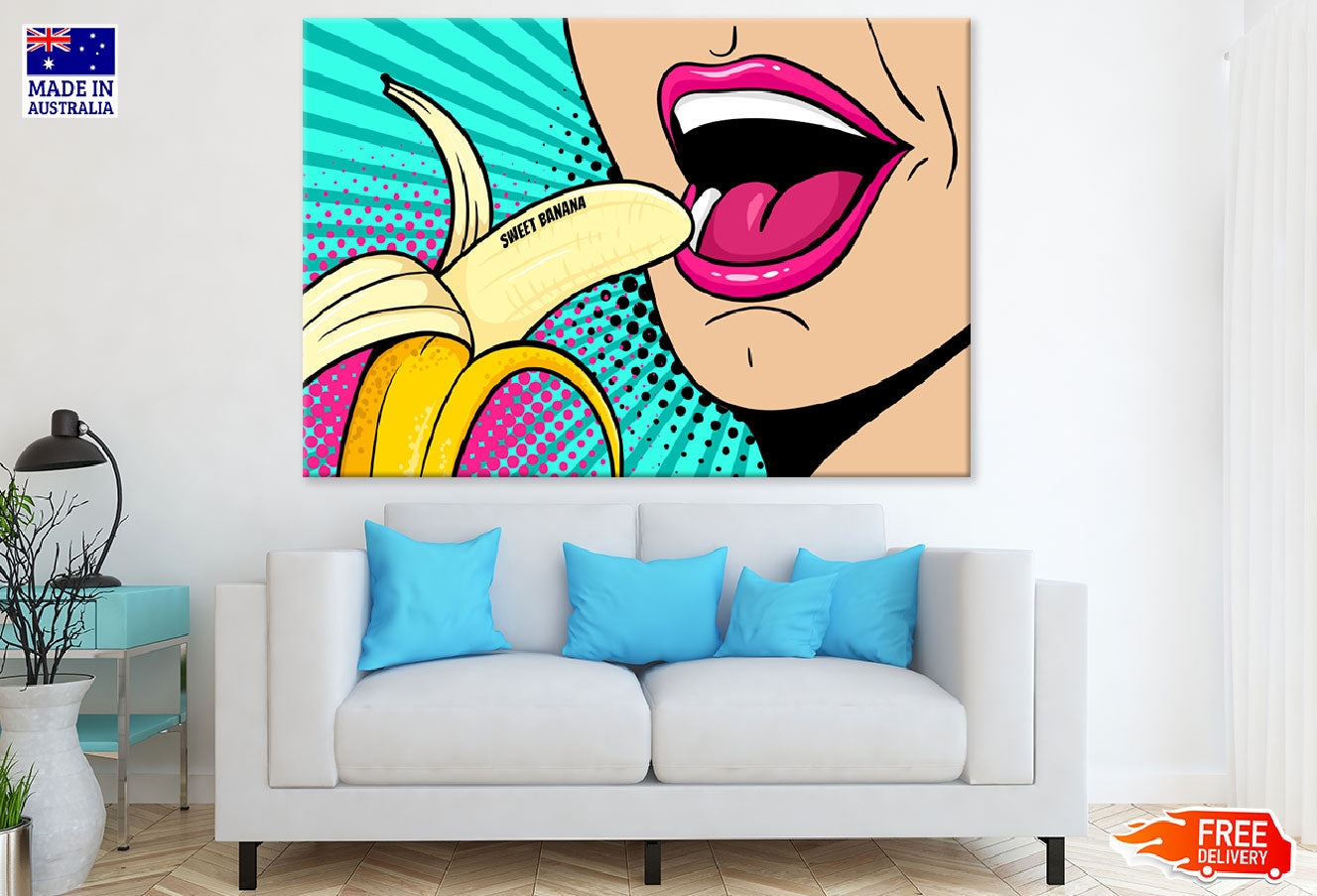 Girl Eating Banana Illustration Print 100% Australian Made