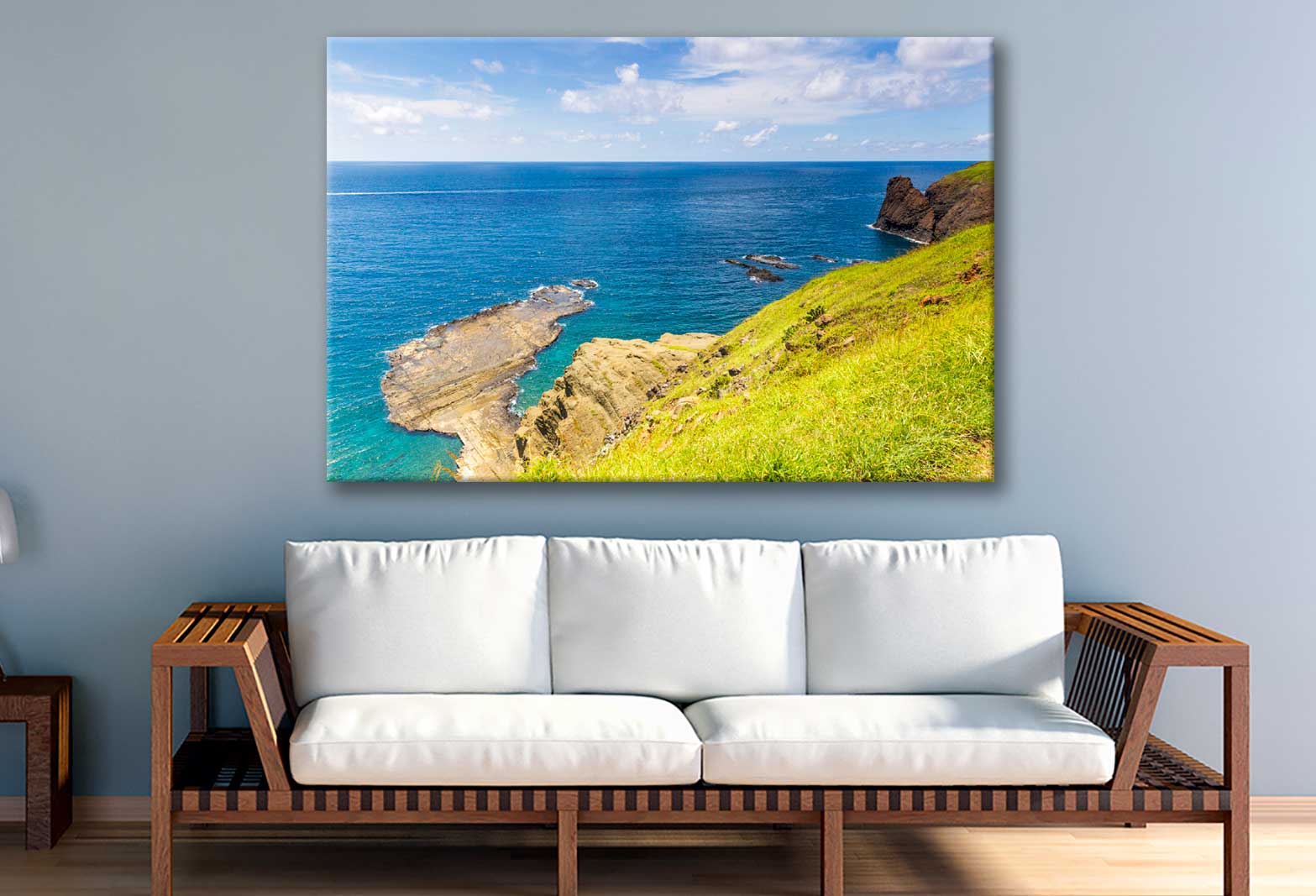 Bella Home Landscape & Hill by Sea in Taiwan Print Canvas Ready to hang