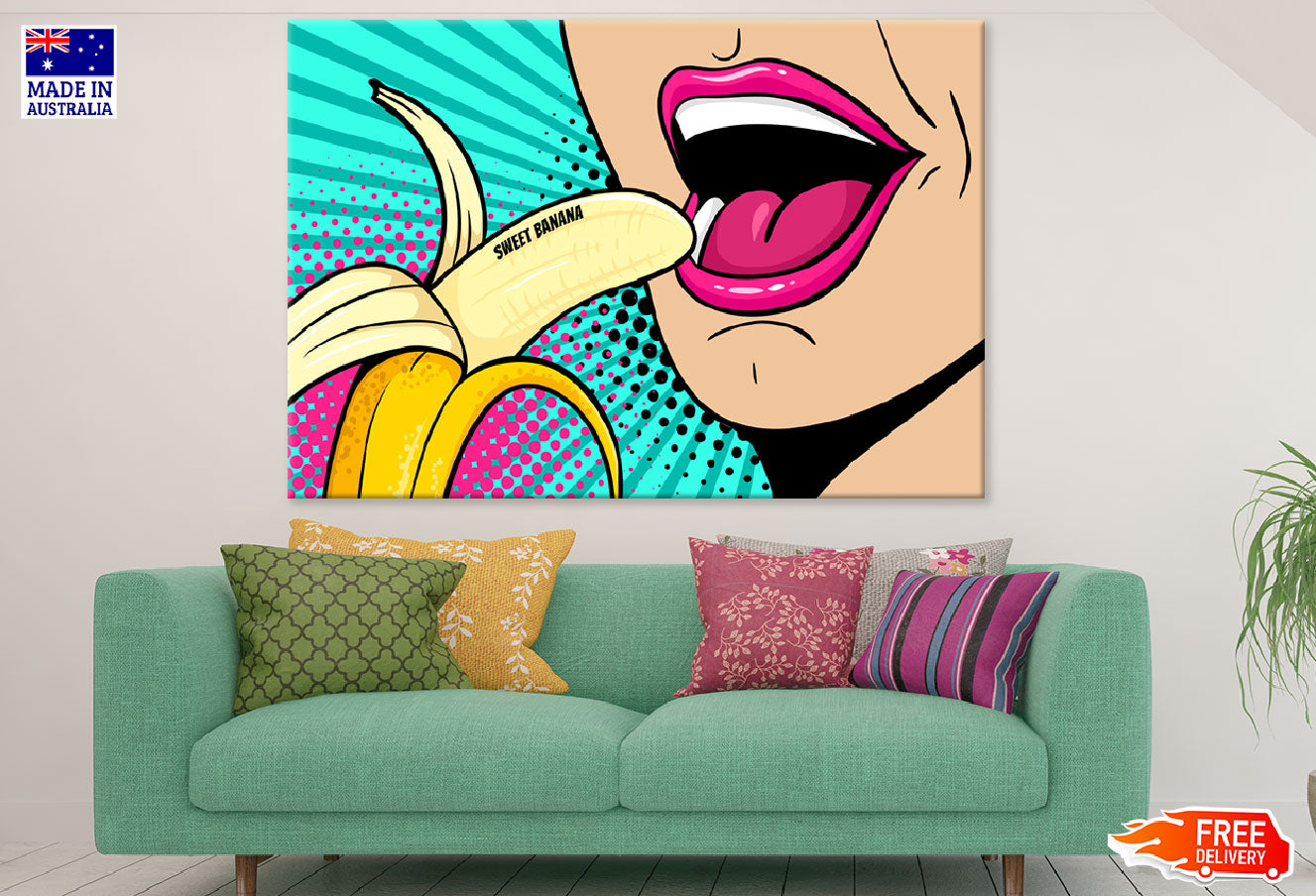 Girl Eating Banana Illustration Print 100% Australian Made