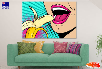 Girl Eating Banana Illustration Print 100% Australian Made
