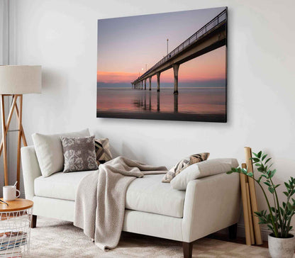 Bella Home Sunset & Moon Rise at The Same Time Print Canvas Ready to hang