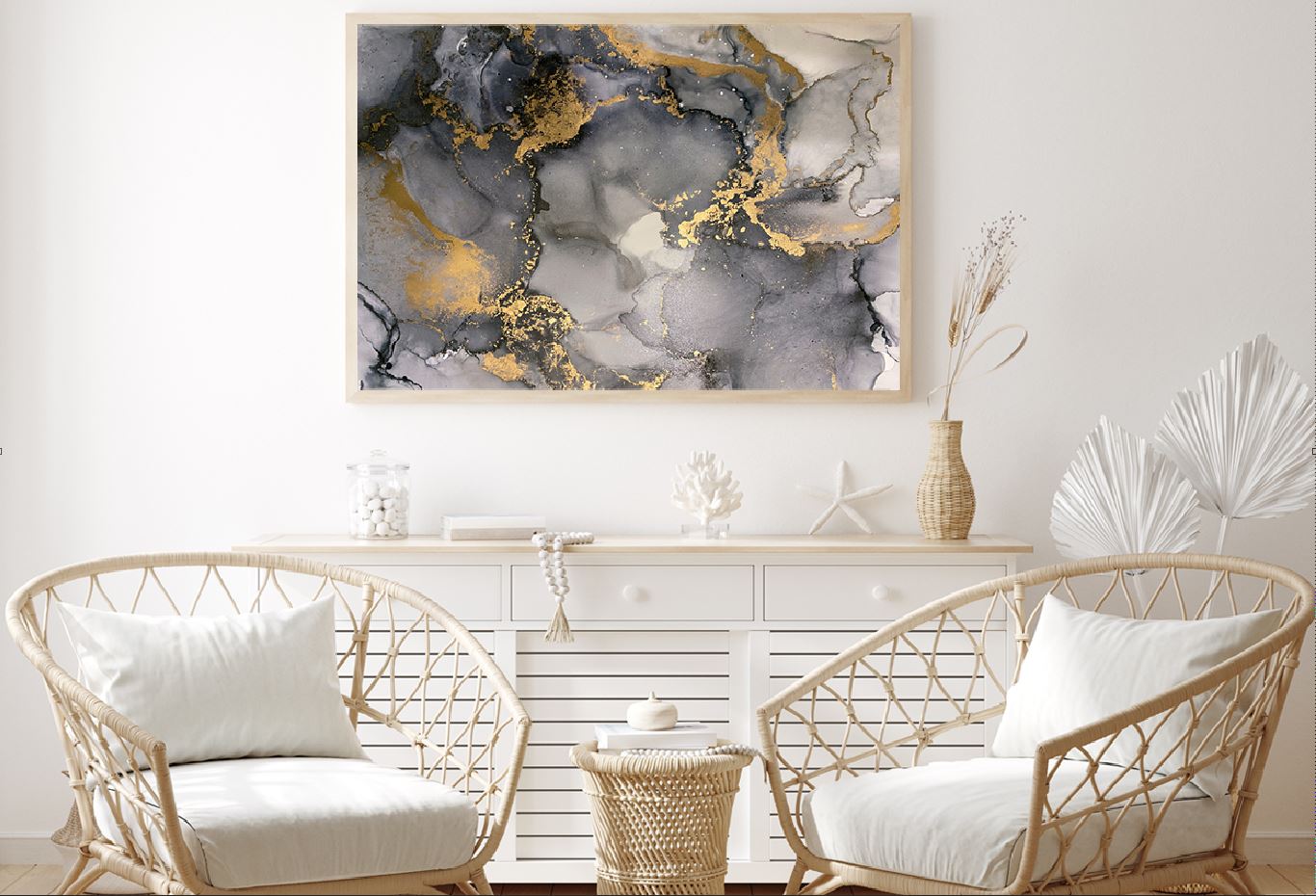 Black Grey & Gold Splash Abstract Design Home Decor Premium Quality Poster Print Choose Your Sizes