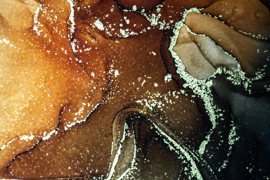Orange & Brown Abstract Design Print 100% Australian Made