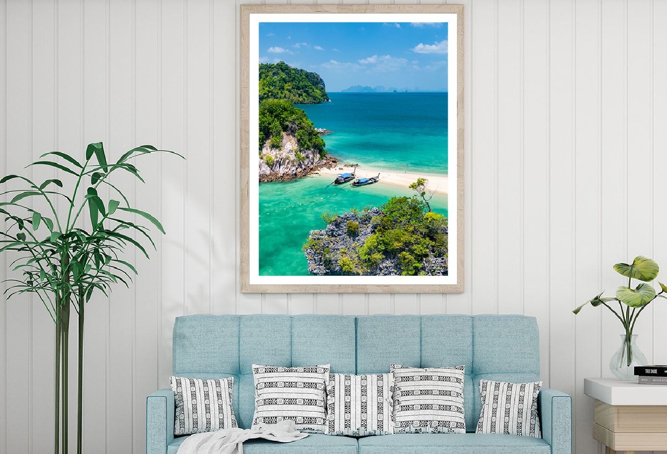 Phakbia Island Sea with Boat View Photograph Home Decor Premium Quality Poster Print Choose Your Sizes