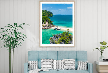 Phakbia Island Sea with Boat View Photograph Home Decor Premium Quality Poster Print Choose Your Sizes