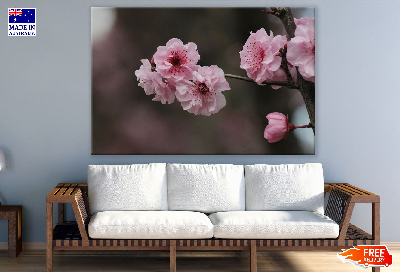 Pink Sakura Flowers View Photograph Print 100% Australian Made
