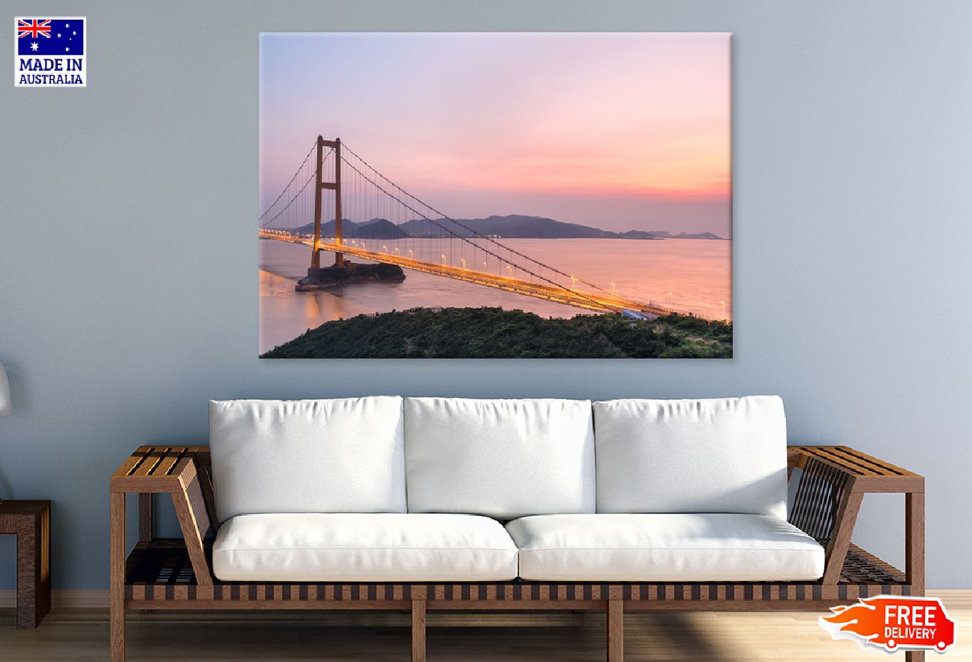 Zhoushan Bridge Sunset View Photograph Print 100% Australian Made