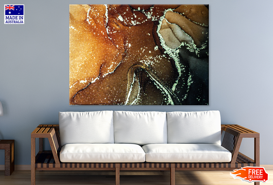 Orange & Brown Abstract Design Print 100% Australian Made