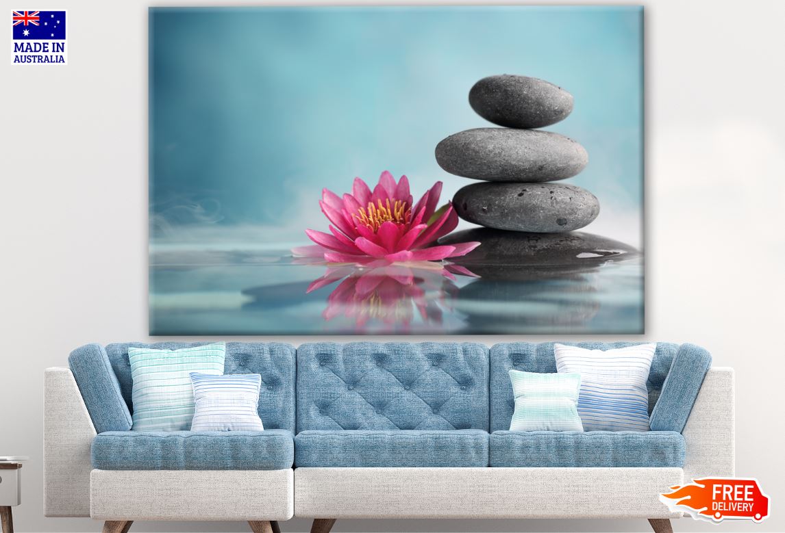 Stones & Flower Closeup Photograph Print 100% Australian Made