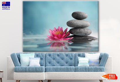 Stones & Flower Closeup Photograph Print 100% Australian Made