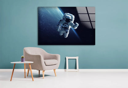 Astronaut in Space Photograph Acrylic Glass Print Tempered Glass Wall Art 100% Made in Australia Ready to Hang