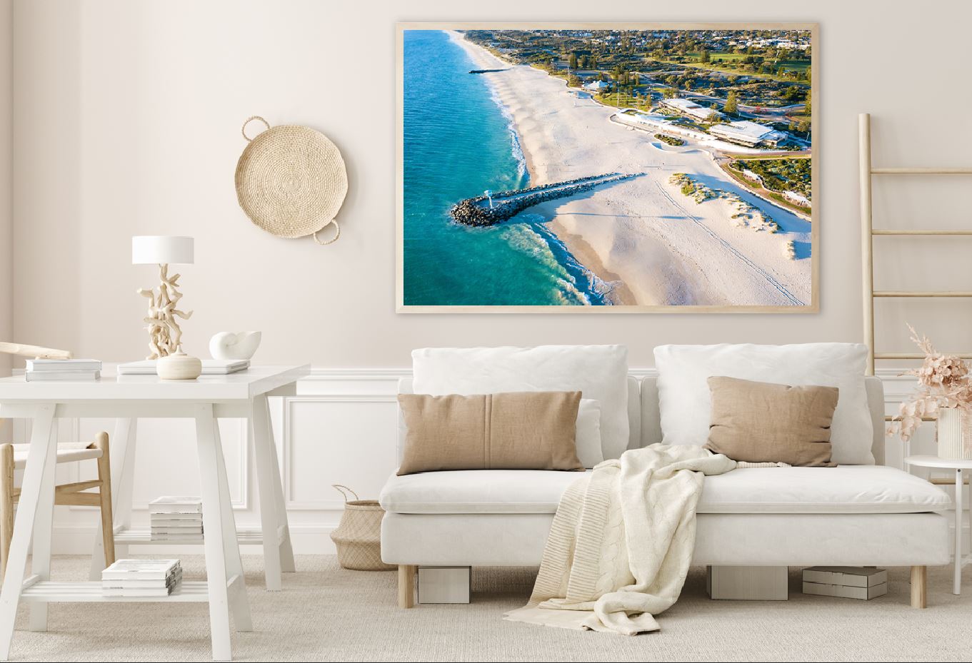 Sea wall City Beach Perth Aerial View Photograph Home Decor Premium Quality Poster Print Choose Your Sizes