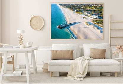 Sea wall City Beach Perth Aerial View Photograph Home Decor Premium Quality Poster Print Choose Your Sizes