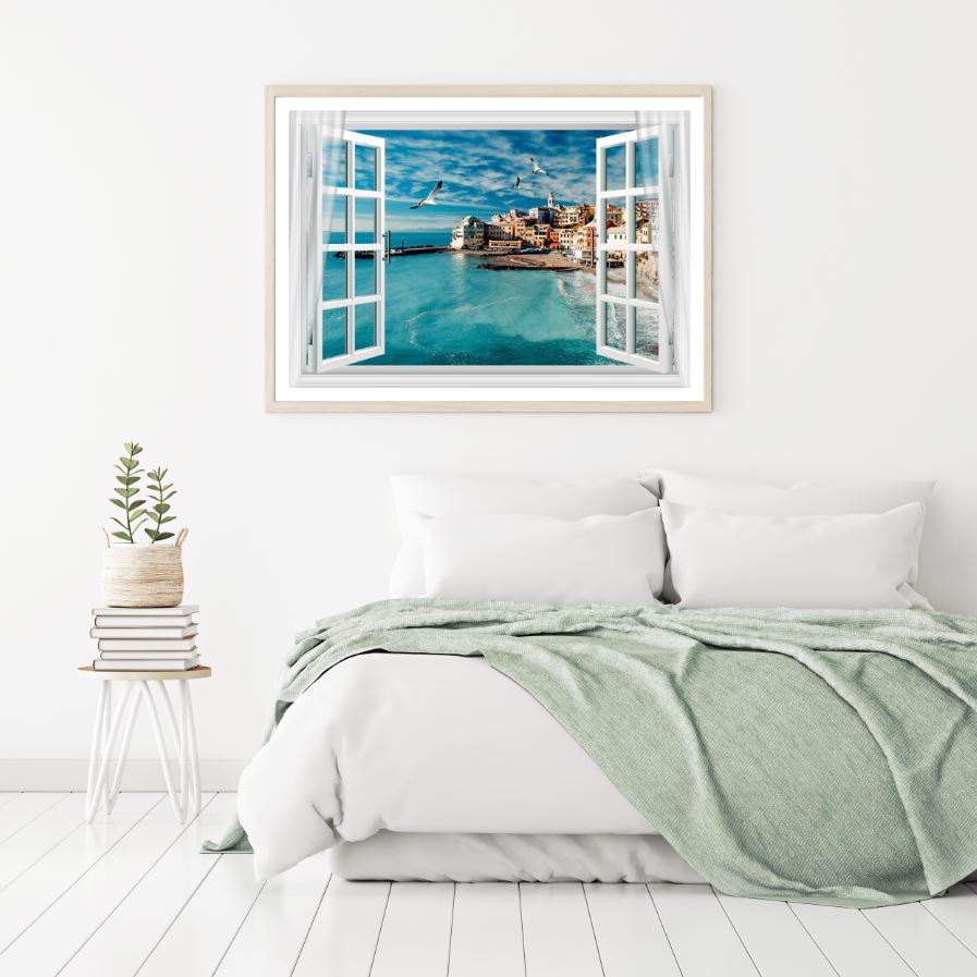 City Near Sea Scenery Photograph Home Decor Premium Quality Poster Print Choose Your Sizes