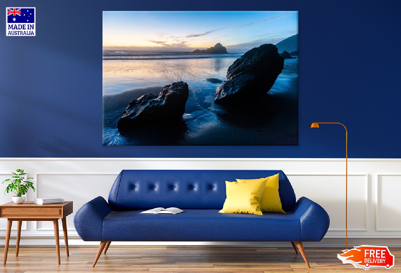Rocks on Pfeiffer Beach Sunset Photograph Print 100% Australian Made