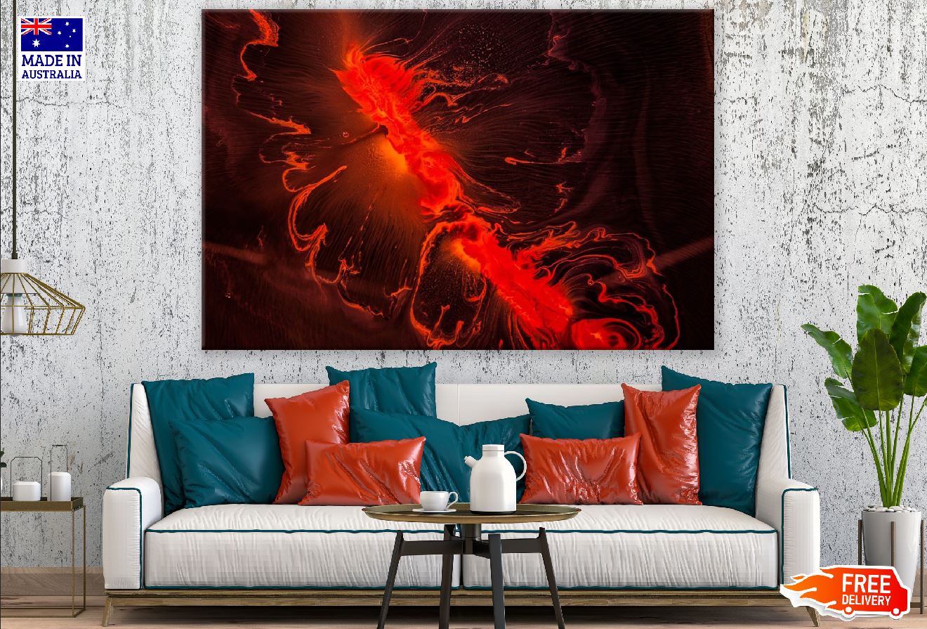 Red & Black Abstract Design Print 100% Australian Made