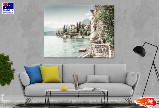 Oleander Flowers & Villa View Print 100% Australian Made